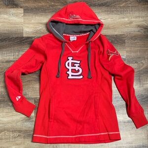 Majestic Red St. Louis Cardinals Hoodie with pockets.